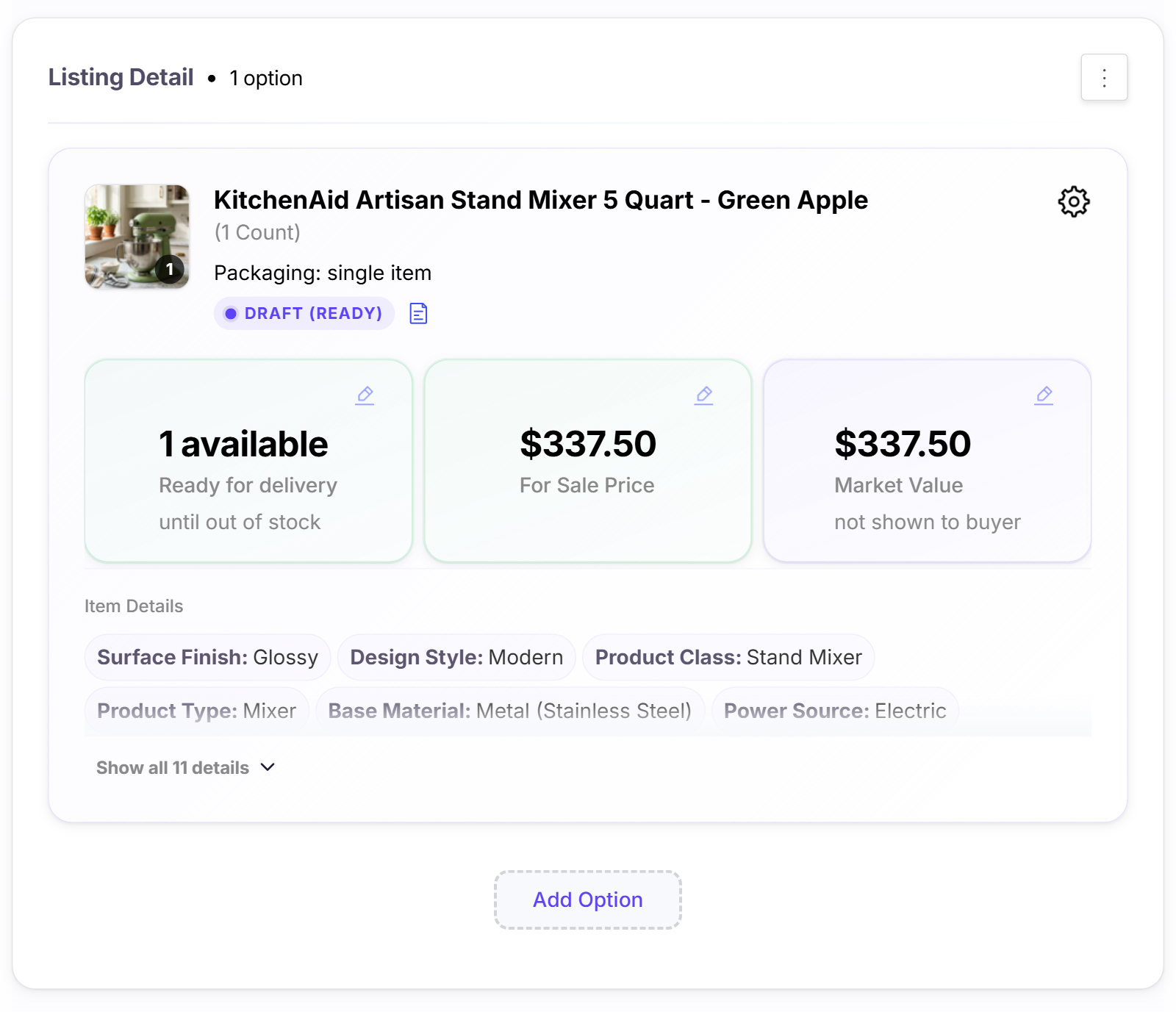 Final listing preview in draft mode ready to publish